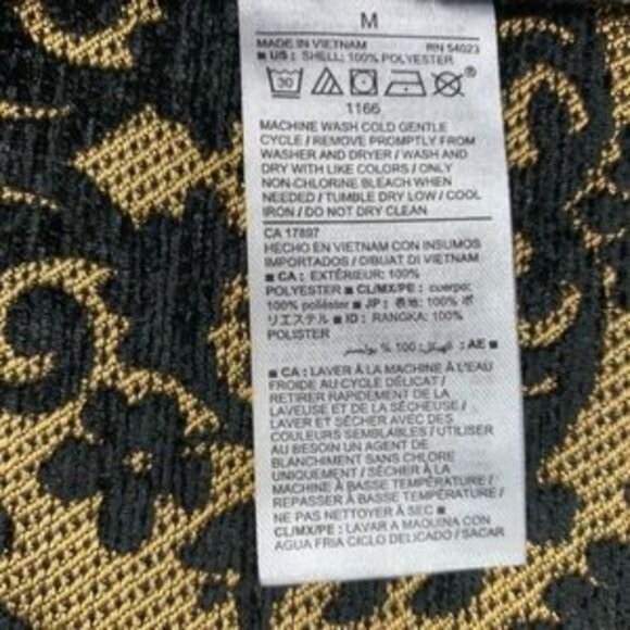 Old Navy Blazer Party Evening Black Gold Damask Unlined Open Front Size Medium - Picture 6 of 8